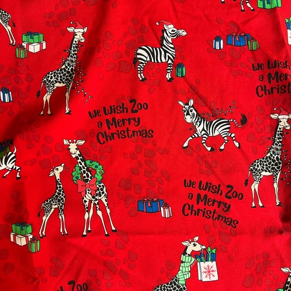 “We Wish Zoo a Merry Christmas” Scrub Top - Picture 2 of 5